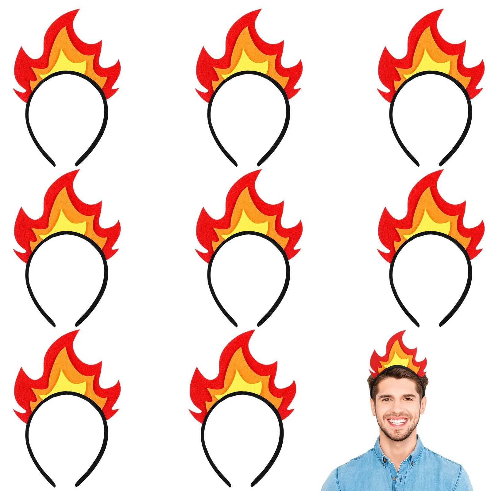 1-teiliges Kopfband mit neuer Flamme: Kopfschmuck für Karneval, Halloween, Halloween, Party, lustiges Foto, Foto-Haar-Accessoire