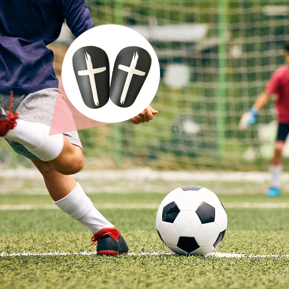 1 Pair Shin Pads EVA Cross Soccer Miniature Shin Guard Shock Absorbing Football Pads Lightweight for Kids Youth and Adults