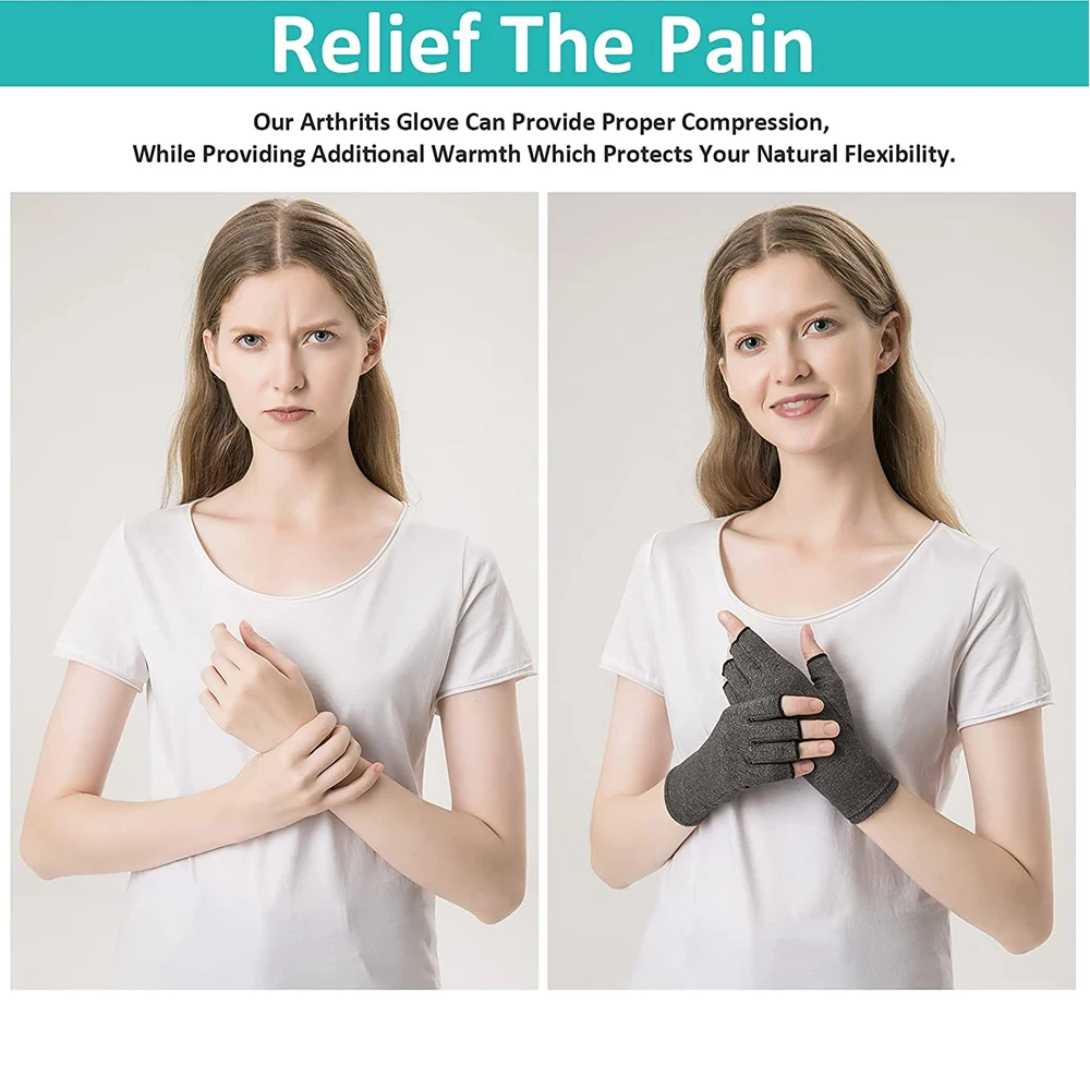 1Pair Arthritis Compression Gloves for Relieve Rheumatoid Arthritis Carpal Tunnel Joint Pain Open Fingerless Glove Wrist Support fingerless gloves compression gloves arthritis gloves