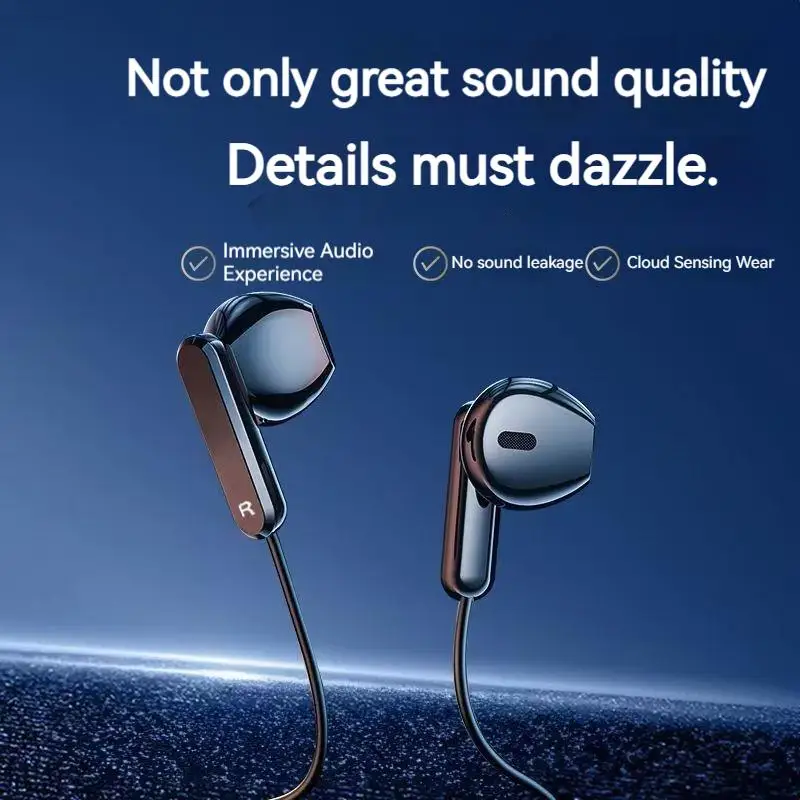 Type C & 3.5mm 9D Surround Sound Wired Headphones with HD Mic and Gaming Earbuds