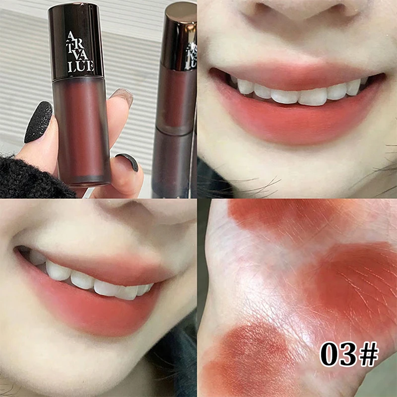 Punk metal matte velvet lip Mud Soft mist white lip glaze Pseudo plain Everything with Girlie Grey powder