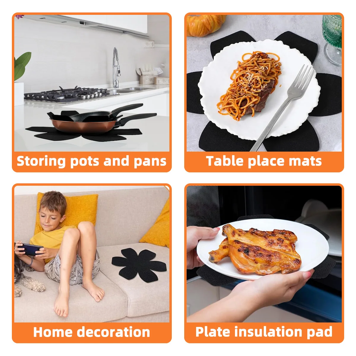 Felt Insulation Pad Set - Heat-Resistant, Non-Scratching Pot and Surface Protector (12-Pack)