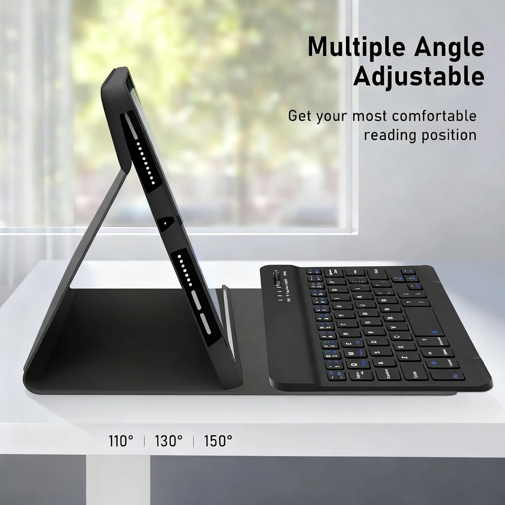 Enhanced Detachable Bluetooth Keyboard Case - Sleek Protective Cover