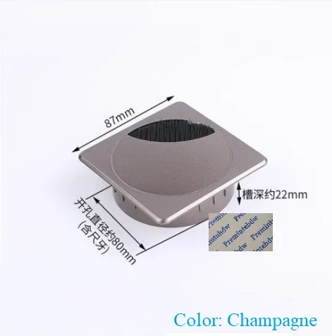 10Pcs Plastic Square Round Fancy Silver Wooden Texture Champagne Desktop Table Top Cable Wire Cord Grommet Hole Cover Organizer