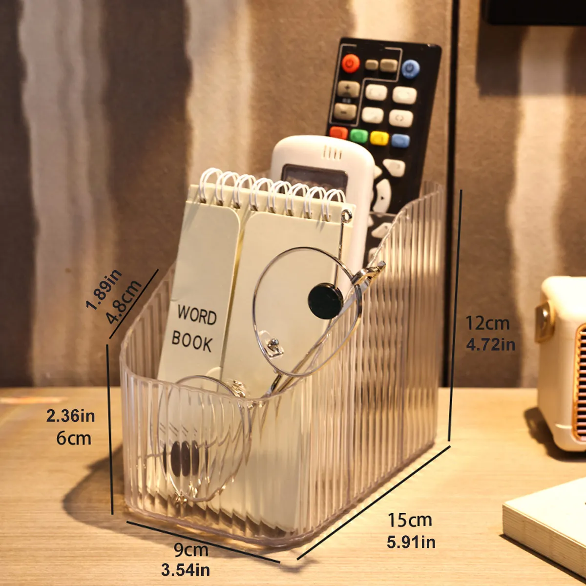 قطعة واحدة من صندوق تخزين مكتبي شفاف للاستخدام الم...