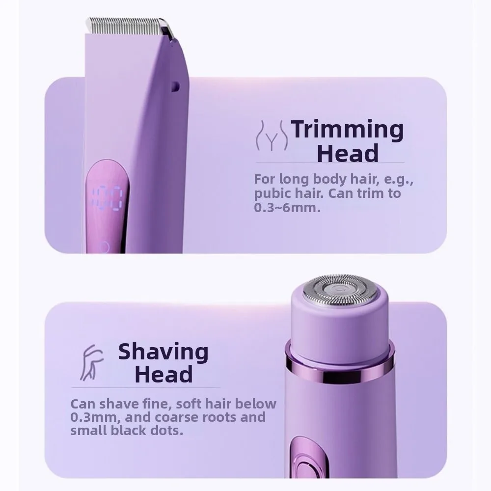 Lightweight 2 in 1 Electric Hair Remover Painless Double-headed Women's Hair Shaver Gentle Portable Hair Removal Device Armpits