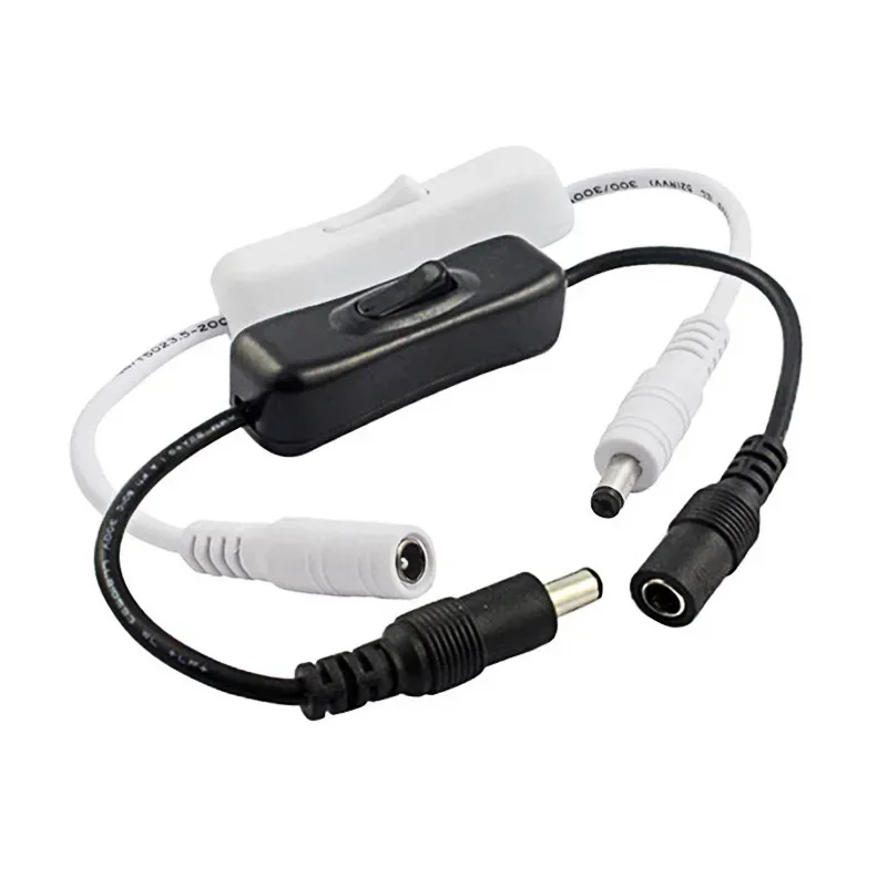 Cavo Interruttore A Bilico On/Off DC 12V | Connettore Maschio-Femmina 5.5x2.1mm Per Strisce LED Alimentatori Luci 5-24V