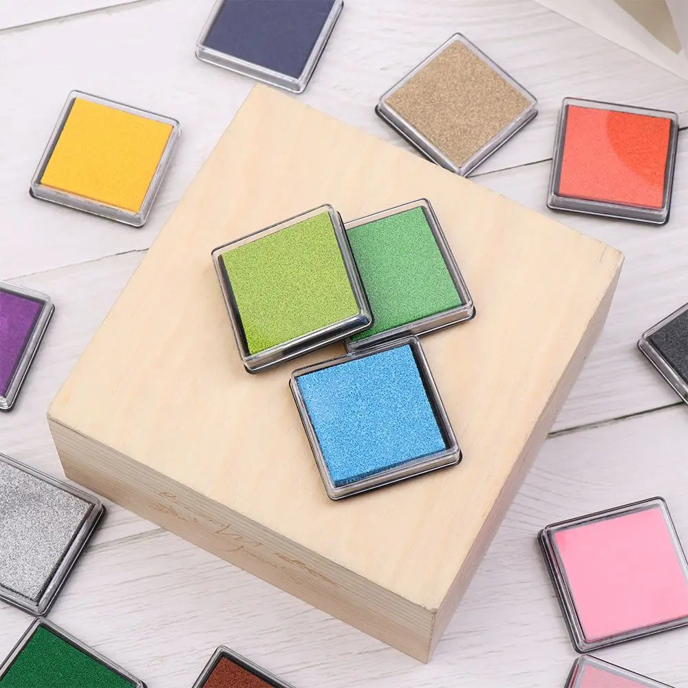 Multi-Color Art Decor Scrapbooking Ink Pad - Square Fingerprint Stamp Pads for Office & School Supplies
