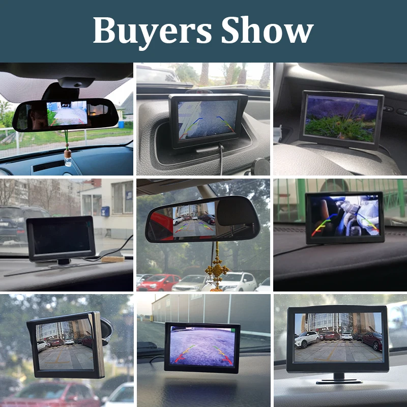 SINOVCLE Car Monitor Rearview Parking Mirror 4.3/5 Inch HD Video Input With Rear View Camera Night Vision Backup For PAL/NTSC