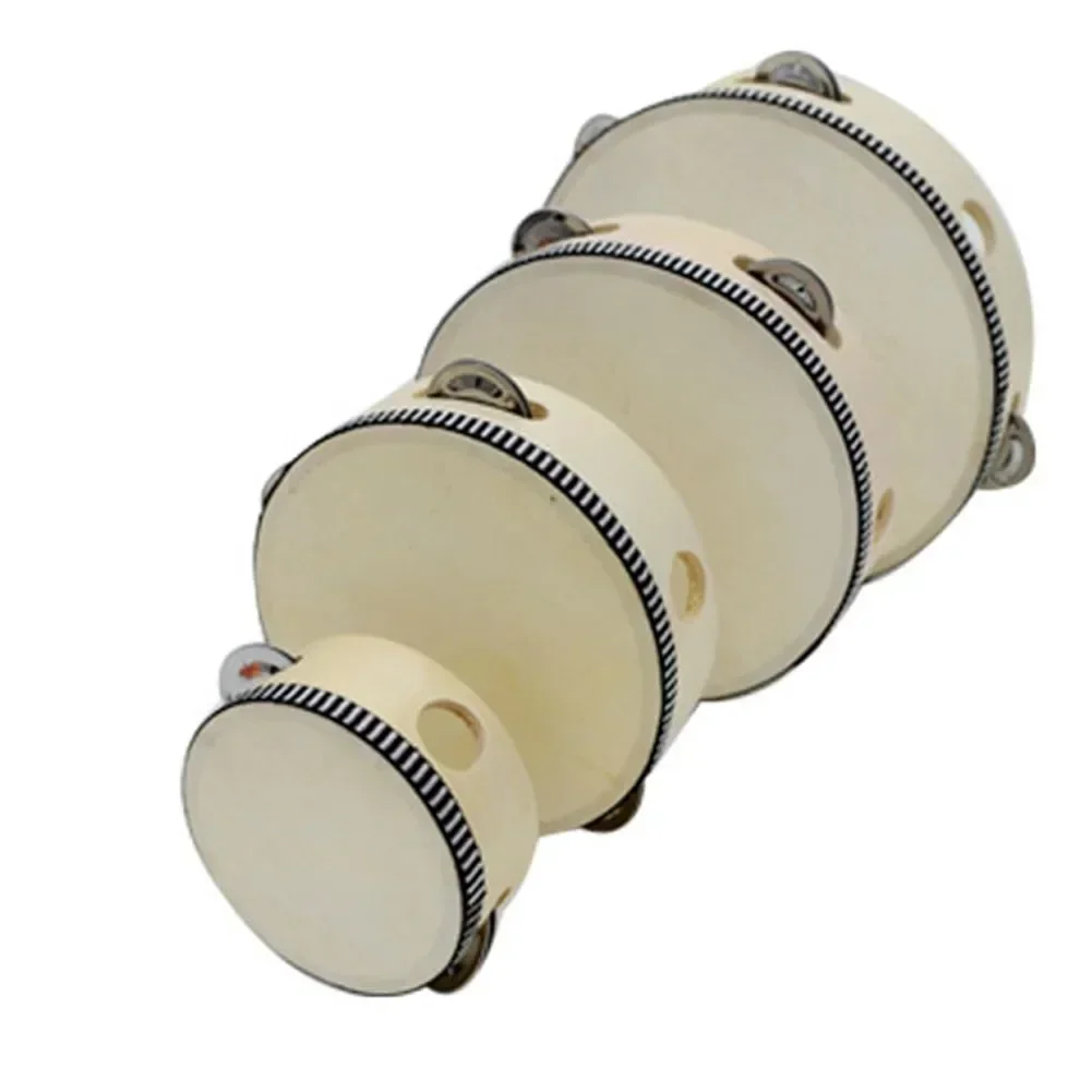 Dancing Concert Tambourine 4/6/8/ Inch Musical Tambourine Beat Instrument Hand Drum Metal Jingles Wood + Imitation Sheepskin NEW