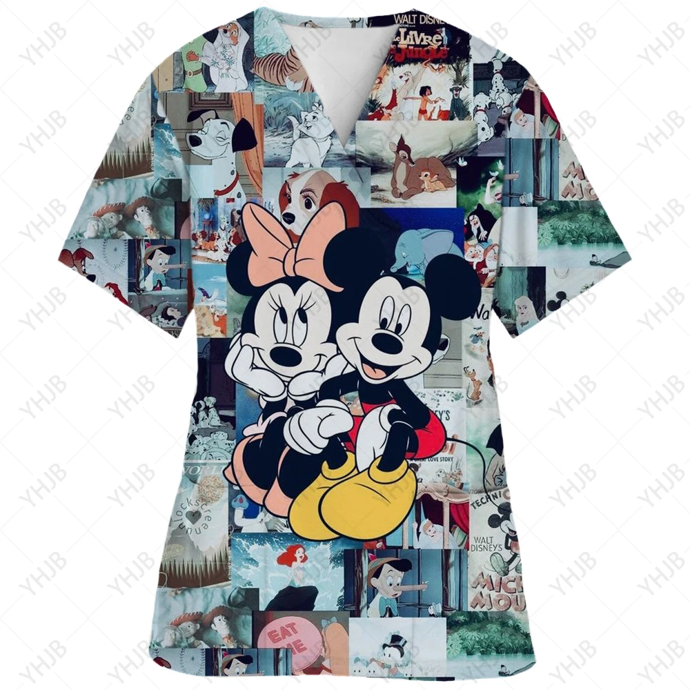 thumbnail image 1 of Camisetas de uniforme de enfermera, camisetas de Disney, camisetas de Mickey, ropa de mujer con bolsillos, camisetas de hospital, camisetas de Minnie Mouse, camisetas para mujer 2024, 1 of 5