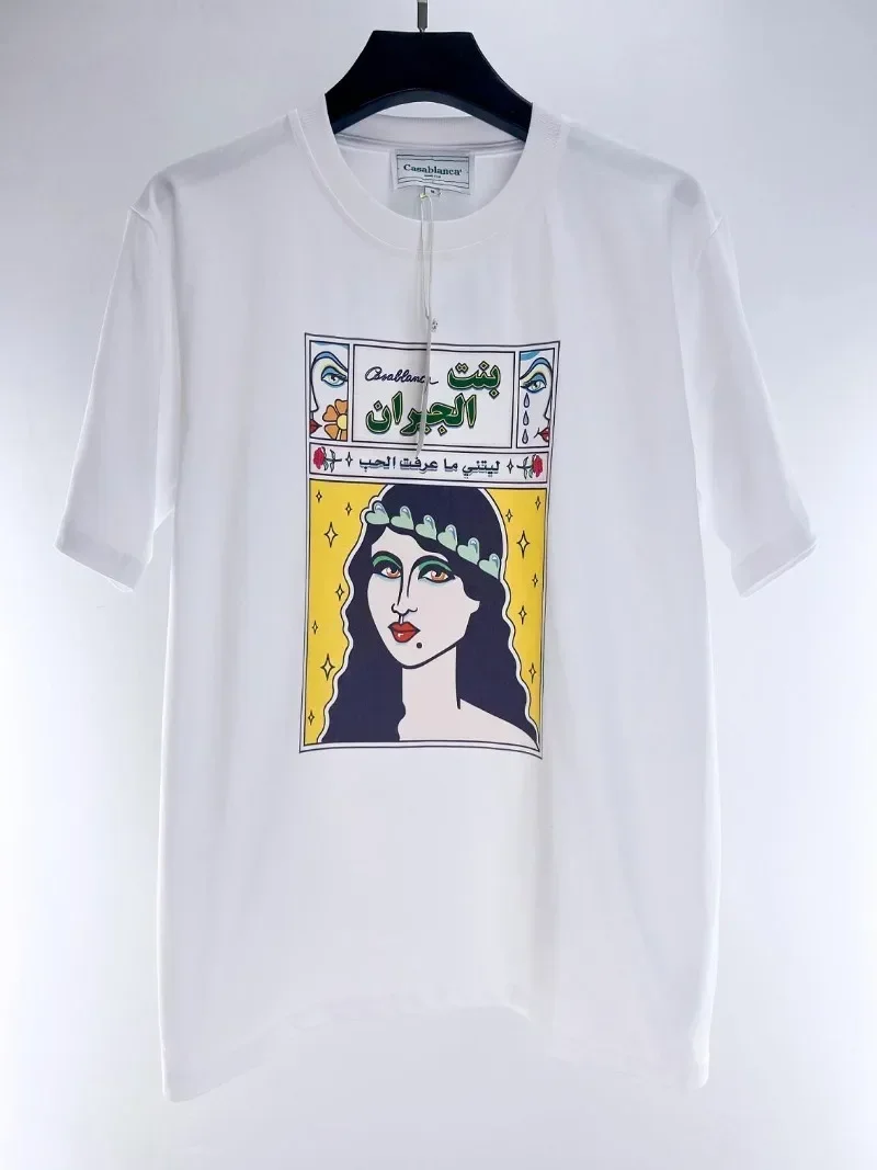 

New High Street Casablanca T-Shirts For Men Women Simple Casual Couple Short Sleeve Digital Printing