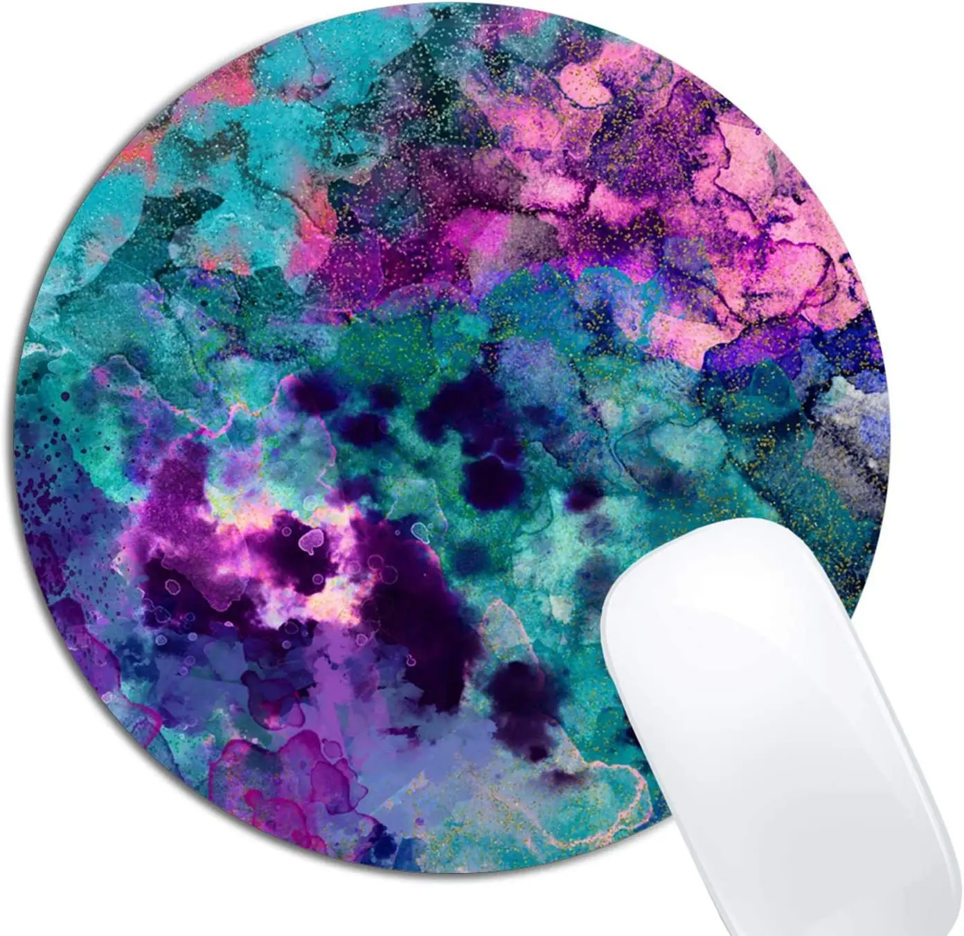 

Inky Watercolor Painting Mouse Pad Round Non-Slip Rubber Mousepad Laptop Office Computer Decor Cute Desk Design Mouse Pad