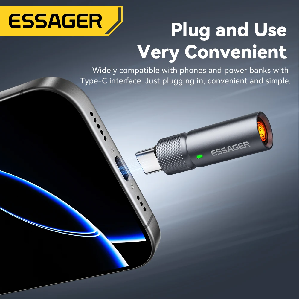 Essager TypeC Mini Cigarette Lighter Tungsten Wire Blowing Safety and Energy Saving Without Charging Can Be Carried On The Plane