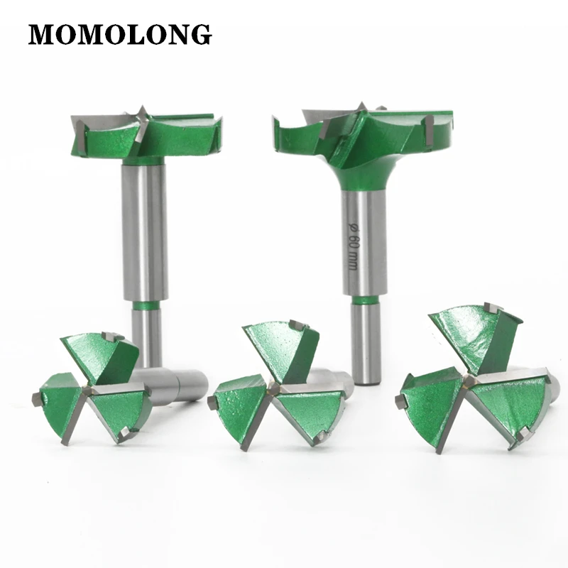 Hinge Boring Drill Bits Round Shank Tungsten Carbide Cutter 35-70mm 3 Teeth Forstner Tips Woodworking Tools Hole Saw Cutter