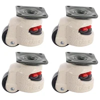 4 Pcs Retractable Leveling Casters Industrial Machine Swivel Caster Castor Wheel for Office Chair Trolley 220lbs Capacity GD-40F 1