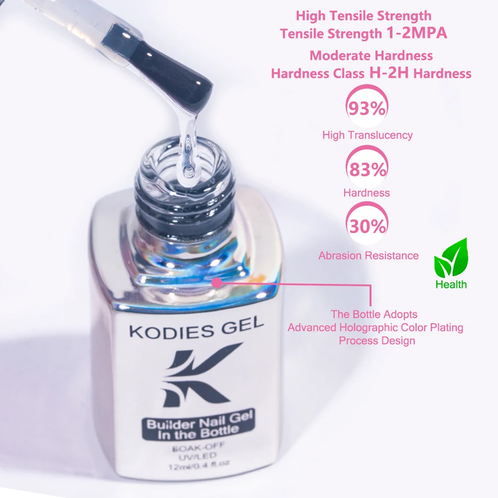 Description Picture 4 of itemKODIES GEL Biabs Builder Nail Gel Polish In A Bottle Milky White Clear Construction Gel for Extension Manicure Nails Art Design