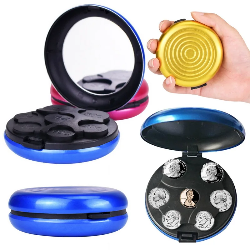 Portable Coin Box Dispenser Money Boxes Purse Wallet Storage Collection Organizer Display