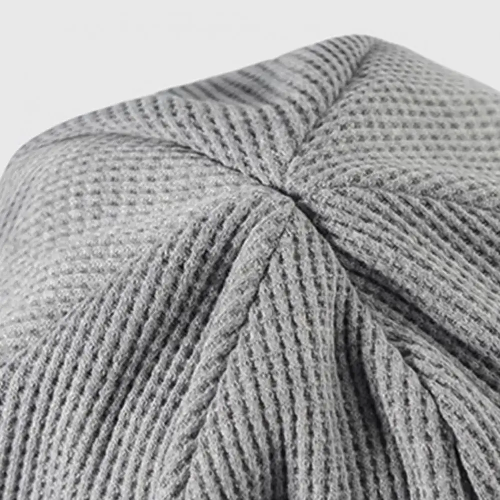 Men Women Hat Solid Color Fashionable Knitted Beanie Hat for Spring Autumn Solid Color Brimless Pile Hat with for Weather 4