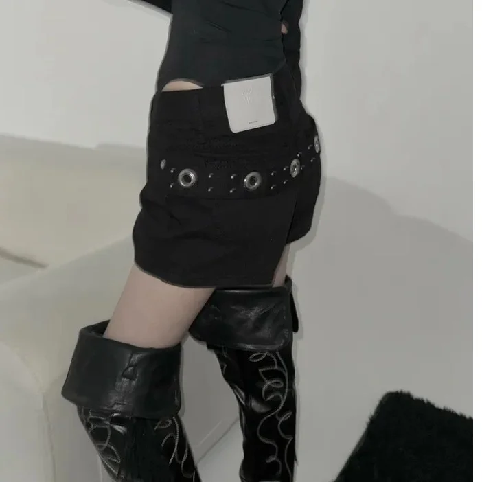 세련된 다용도 캐주얼 스타일 한국식 시크 홀 펀칭 허리 벨트 반바지 여름 신상품 여성 슬림핏 코튼 데님