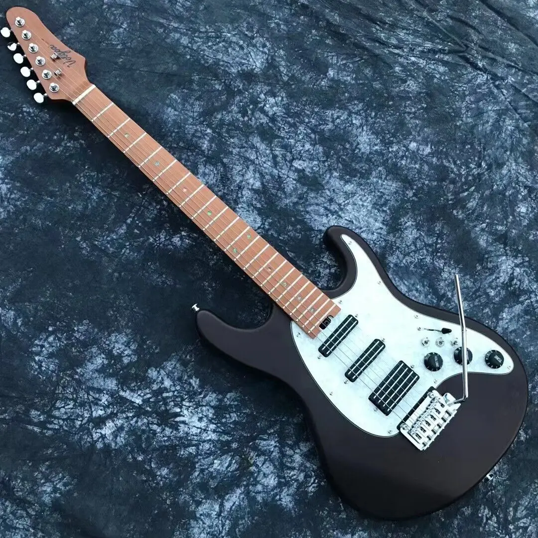 

Новинка 2023, черная электрическая гитара, карбонизированные кленовые шейные блокировочные тюнеры для тела