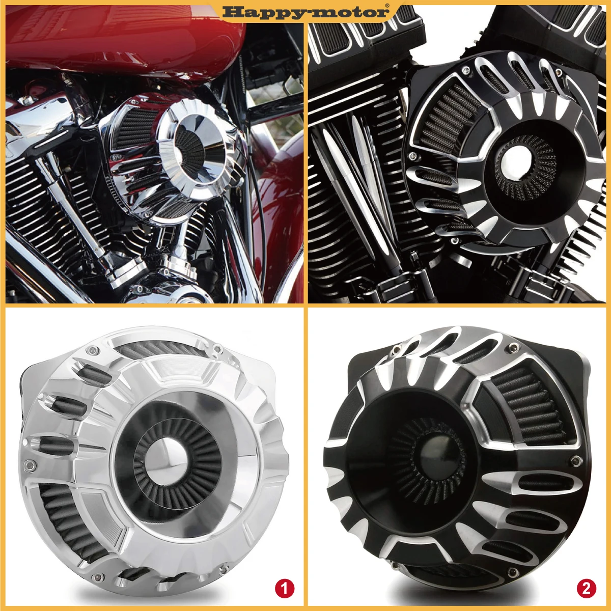 Filtro Di Aspirazione Dell'Aria A Taglio Cavo Per Harley 70Two Forty Eight Xl1200X 10-14