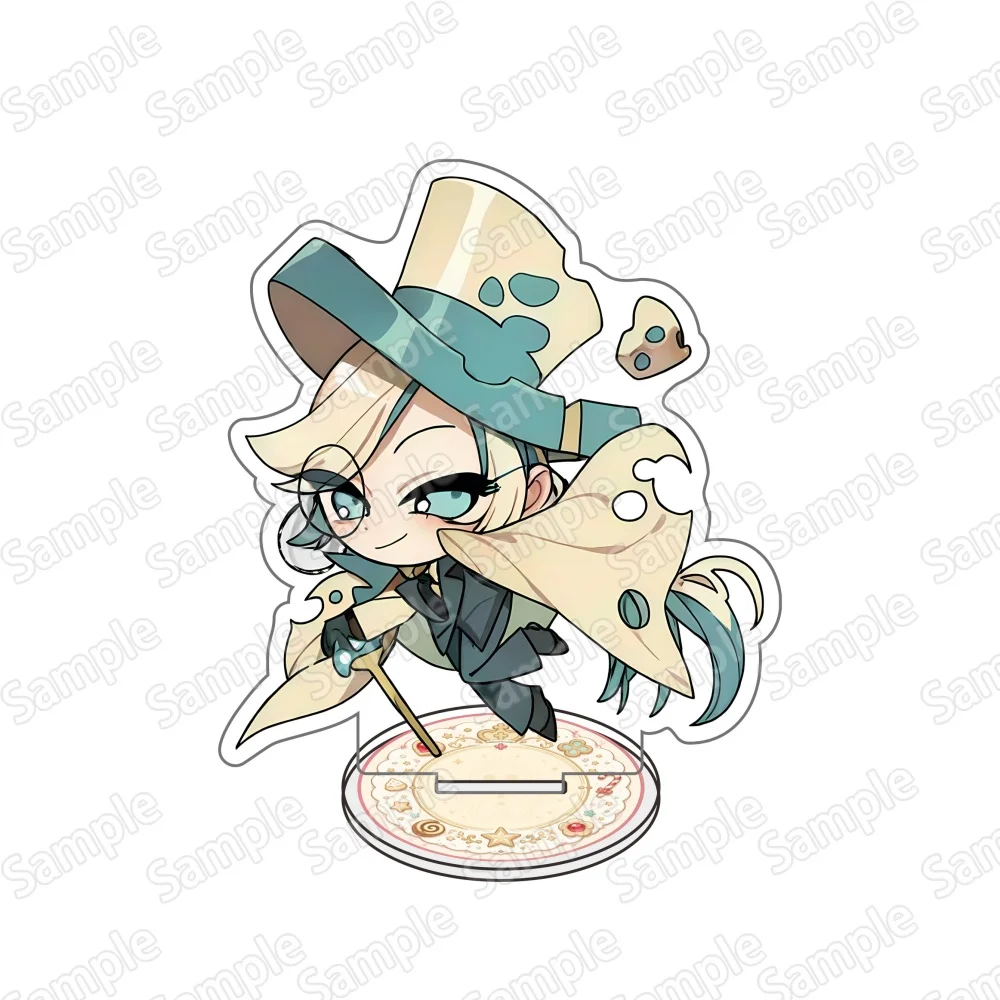 Cookie Run Kingdom Themed 10CM Acrylic Standees & Keyring - Black Pearl, Milk Shadow, Pure Vanilla Mystic Flour Desktop Ornaments Gift