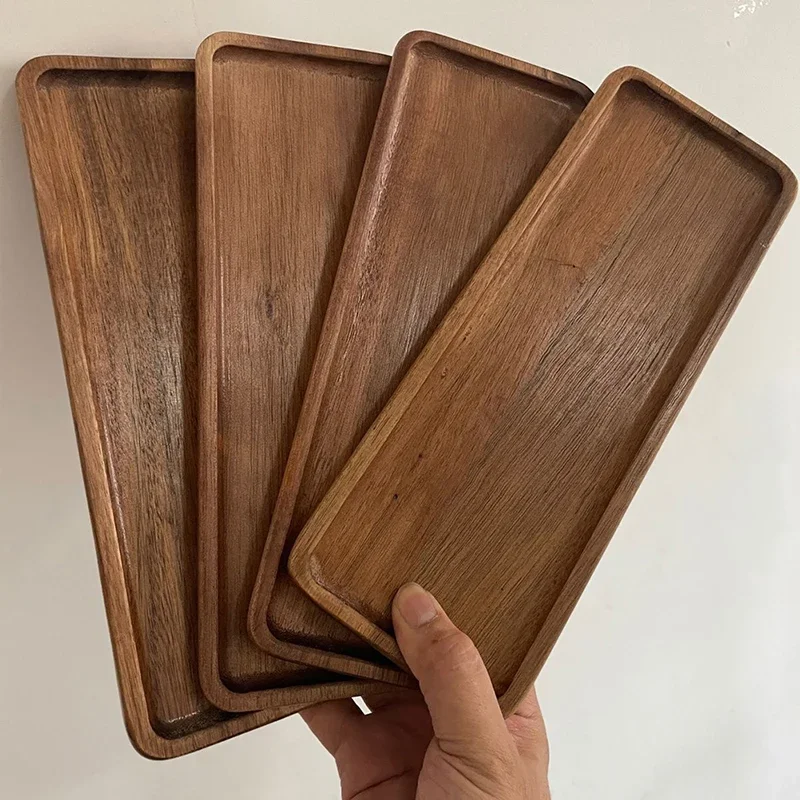 Description Picture 4 of item2 Size Rectangular Wooden Tray Coffee Food Cup s for Decoration Wood Plate Dishes Dessert Candy Bamboo Tea Gongfu