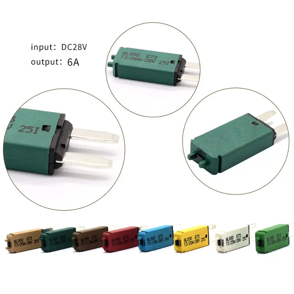 5-30A Mini Blade Fuse DC 28V ATM Manual Resettable Automotive Circuit Breaker Fuses Over-current Protection Circuit Breaker