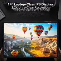 Tablette PC Teclast T70 14 pouces 2.2K Ultra MediaTek Helio G100 10000mAh 8GB+128/256GB de stockage 18W 4G LTE GPS Android 15 5
