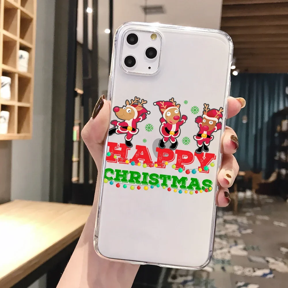 Holiday Edition Transparent Soft Phone Case with Festive Cute Girl Design