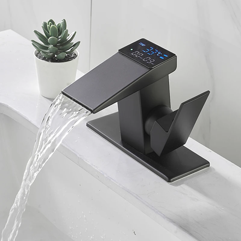 Description Picture 2 of itemBrass Basin Faucet Bathroom Faucet Bsin Sink Faucet Washbasin Faucet With Digital Display Bathroom Sink Faucet Basin Mixer Crane