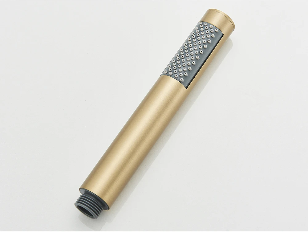 Brushed Gold Hand Held Shower Head Black Finish Image 11