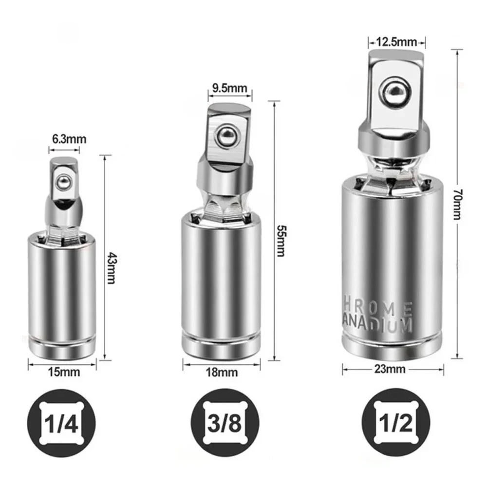 1PC/3PCS Kreuz Joint Set Ratsche Winkel Verlängerung Bar Sockel Adapter Manuelle Und Pneumatische Biegsamen Adapter Buchse werkzeuge NEUE – Detail 13