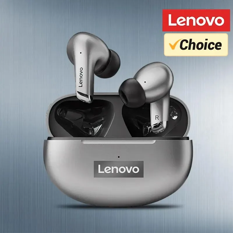 Lenovo LP5 Wireless Earbuds – Active Noise-Canceling True Wireless, HiFi 13mm Dynamic Driver, Bluetooth 5.3, IPX4 Waterproof, USB-C Type-C Fast Charging, Dual HD Calls, Pocket Charging Case