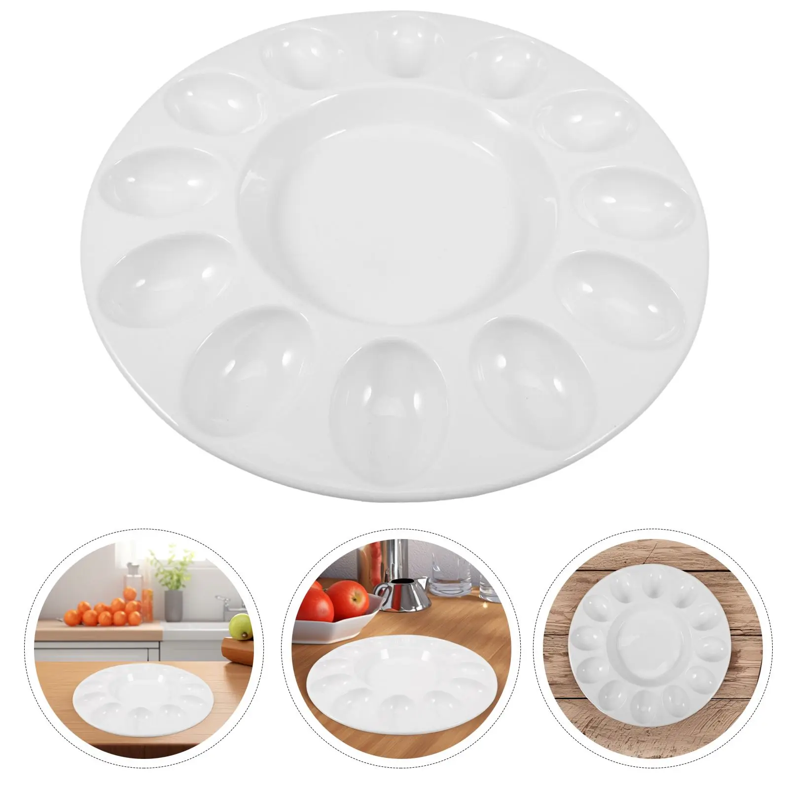 Easter Egg Tray Deviled Platter Ceramic Dish Basket with Cover Devilled Eggs Holder Ceramics Cake Pans 6
