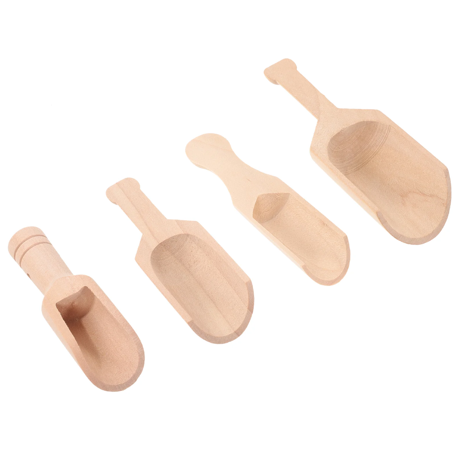 

4 Pcs Beech Flour Coffee Household Tea Scoops Cereals Wood Small Wooden Compact Salt Spoon Convenient Spoons Kung Fu