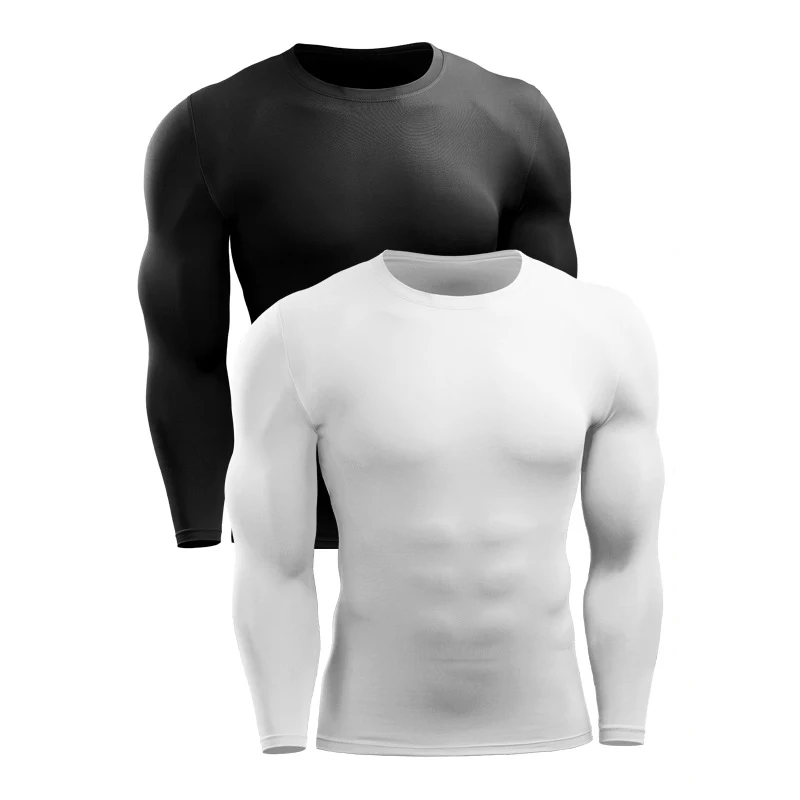 Men's Gym T-shirts Quick Dry Tights Breathable Fitness Tops Soccer Jerseys Running T Shirt Male Sportswear Compression Rashguard