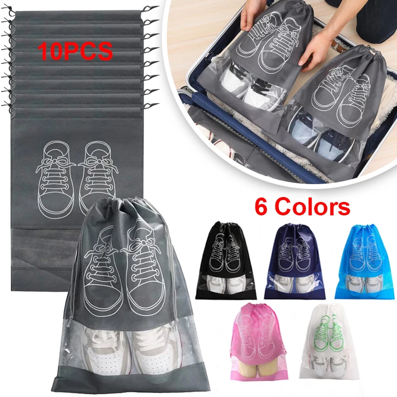 5/10PCS Shoes Storage Bag Travel Portable Shoes Drawstring Pocket Dustproof  Clothes Luggage Organizer Bag Travel Shoe Organizer