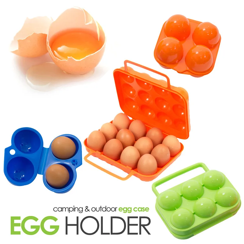 

2/4/6/12 Grid Egg Storage Box Container Portable Plastic Egg Holder for Outdoor Camping Picnic Eggs Box Case Kitchen Organizer