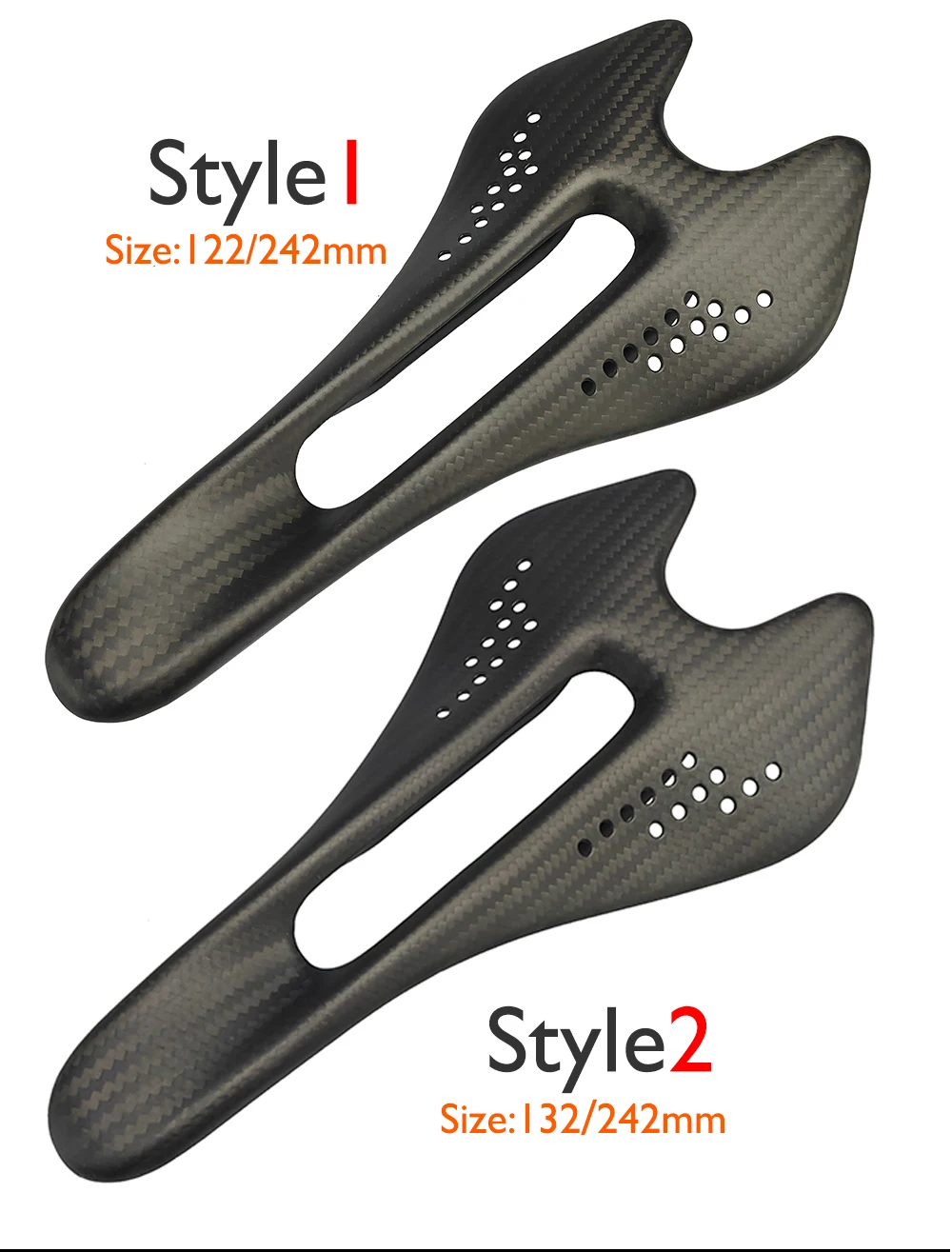 Unisex-Fahrradsattel aus Kohlefaser, Mountainbike-/Rennradsitz, Carbon-Schiene, K.3+, 242 x 122/132 mm, 3K, glänzend/matt/kein Logo und Logo – Detail 17
