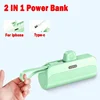 Mini Capsule Power Bank 10000mAh 2 IN 1 Built in Type-C Cable Large Capacity Fast Charging External Battery for IPhone Xiaomi 4