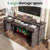 75" Fireplace TV Stand, Large TVs Stands with 36" Fireplace, with Solid Wood Roman Column, 2 Drawers & Cabinets Storage TV Stand 4