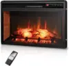 Electric Fireplace Insert 26-inch Wide 1400W Recessed and Freestanding Fireplace Heater with Remote Control 3-Level Flame 1