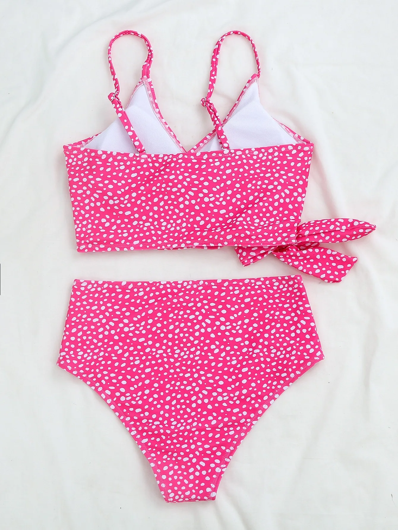 Women's green polka dot bikini swimsuit color comparison