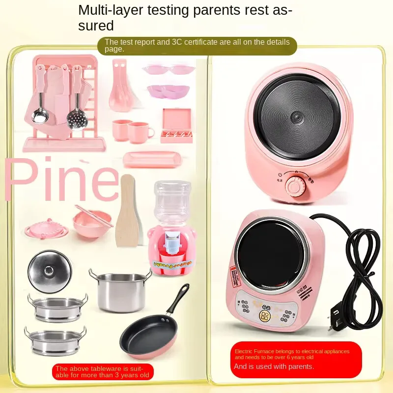 Toy Real Cooking Toy Mini Rice Cooker Pretend Play Toy Kitchen Kids Toys Simulation Cooking Toys Dollhouse Accessories 3