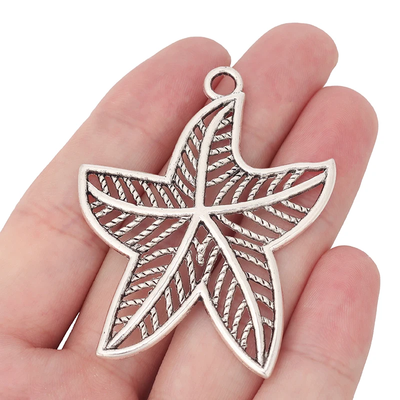 

5 x Tibetan Silver Hollow Open Filigree Starfish Star Charms Pendants For DIY Necklace Jewelry Makings Findings Accessories