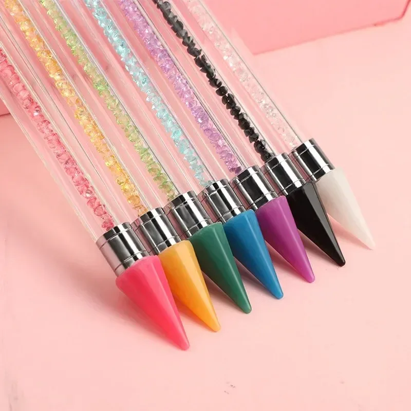 Double Head Nail Art Diamond Embroidery Drill Dot Painting Point Pen With Box Rhinestone Picker Wax Pencil Crystal Handle Tool 5