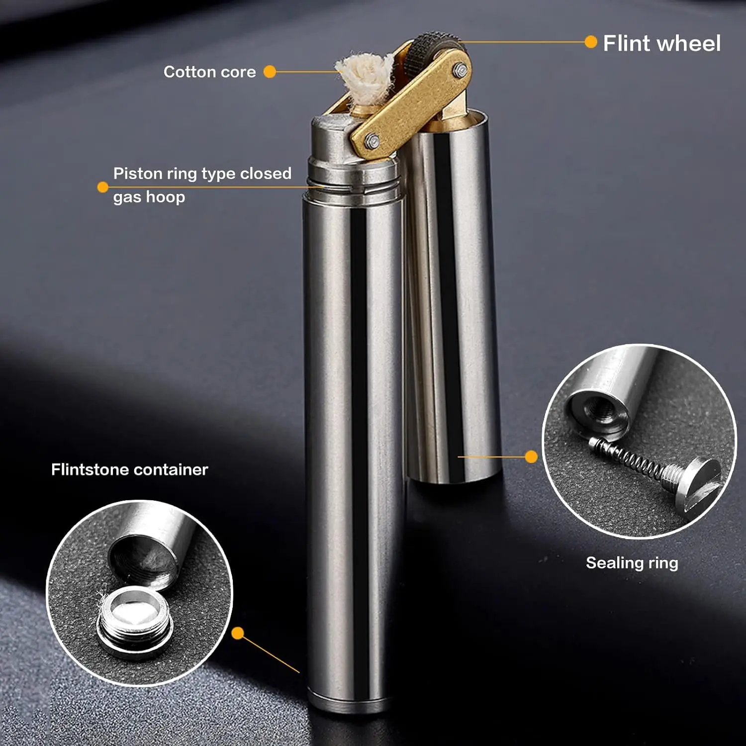 Kerosene Lighter Brass Lighter for Camping BBQ Kitchen No Oil
