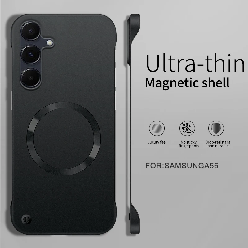 Ultra Thin Matte Metallic Paint Magnetic Case with Wireless Charging